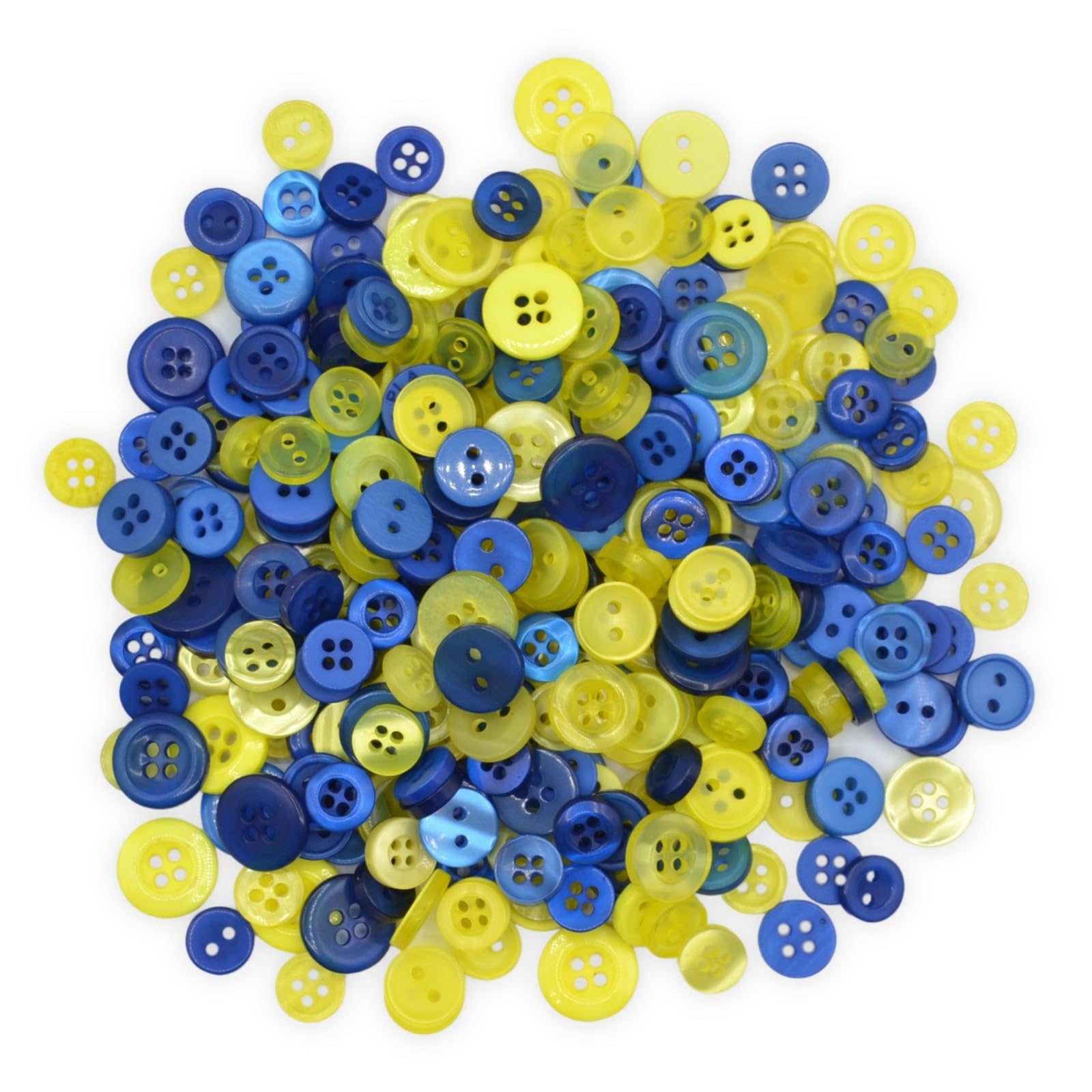 celloexpress Yellow & Blue Tiny Buttons - Mixed Colours Small Sizes Mini Crafts Sewing Card Embellishments (Pack of 500g) โ image 1