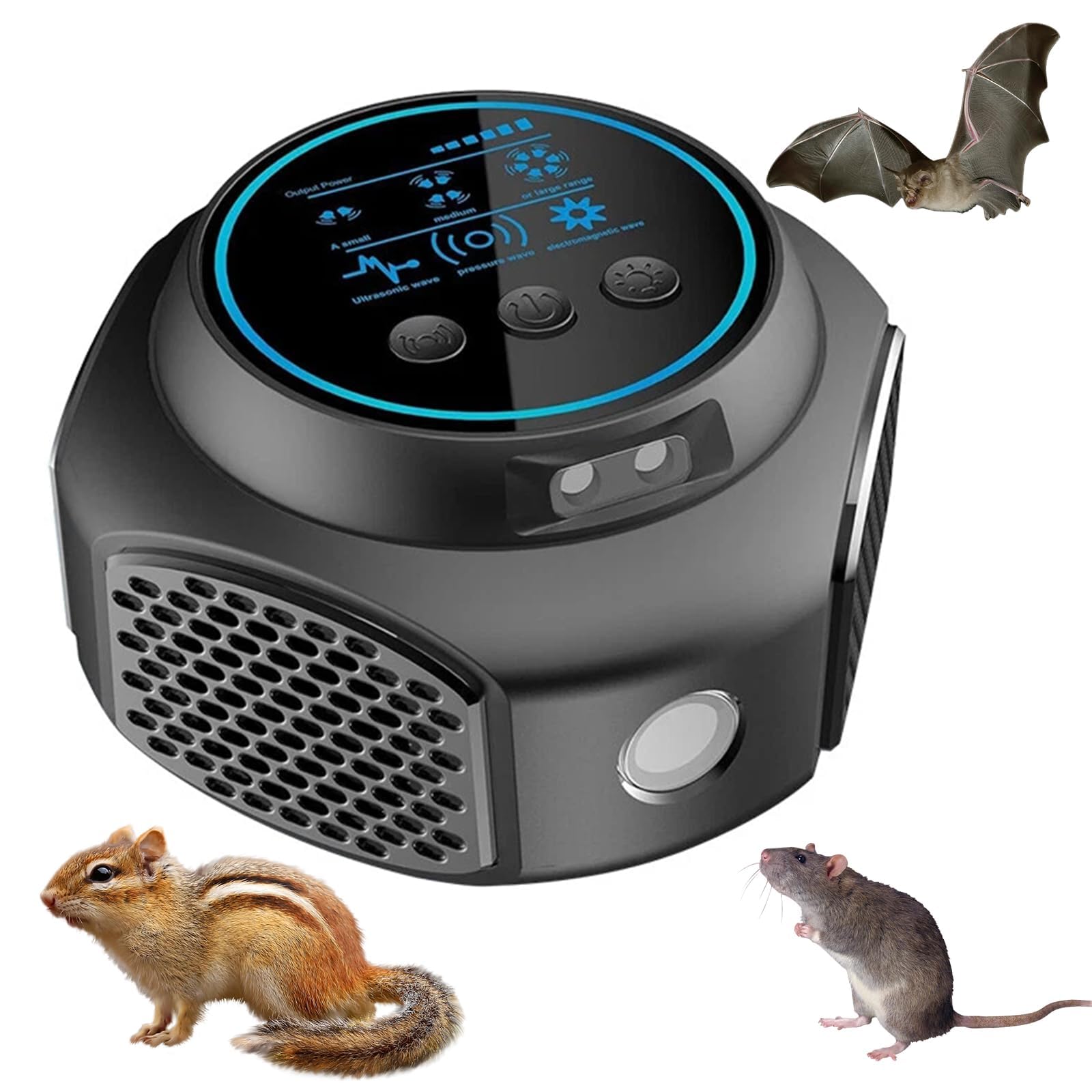Ultrason Souris et Rats, Ultrasons Anti Rongeurs avec Éclairage LED pour Usage Domestique, Répulsif Rongeur pour Repousser Les Rats, Les Fourmis et Les Insectes