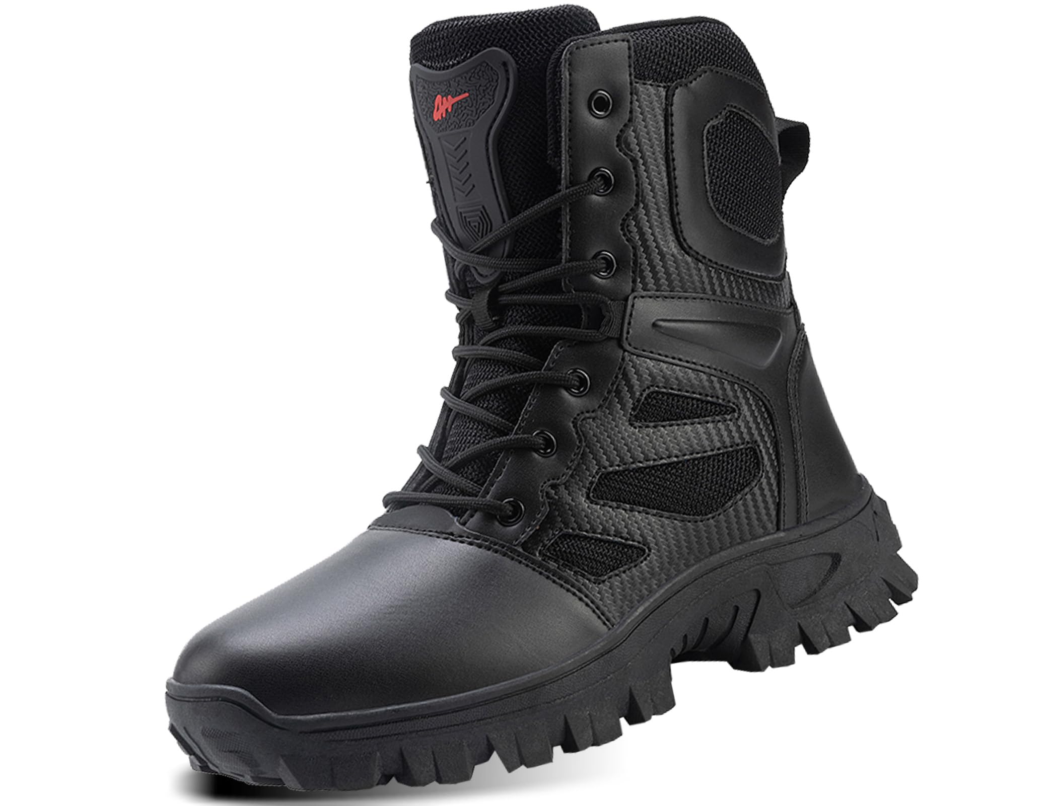 IYVW 2021 Shoes Work Utility Footwear Military Tactical Mens Army Outdoor Sports Camping Hiking Work Combat Lace Up Breathable High Top Side Zipper Desert Leather Shoe Boots