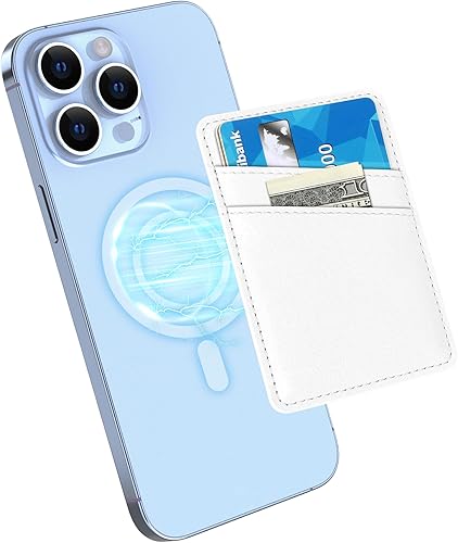 Senose Cartera magnética de cuero para tarjetas compatible con Magsafe Wallet, soporte magnético ultrafino para tarjetas compatible con iPhone