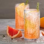Cididu Set of 6 Textured Drinking Glasses, 12 oz Embossed Highball Water Glasses, Iced Tea Beverage Glass Thick Heavy Base, Vintage Glassware Sturdy Drinkware for Juice, Milk, Coffee, Dishwasher Safe