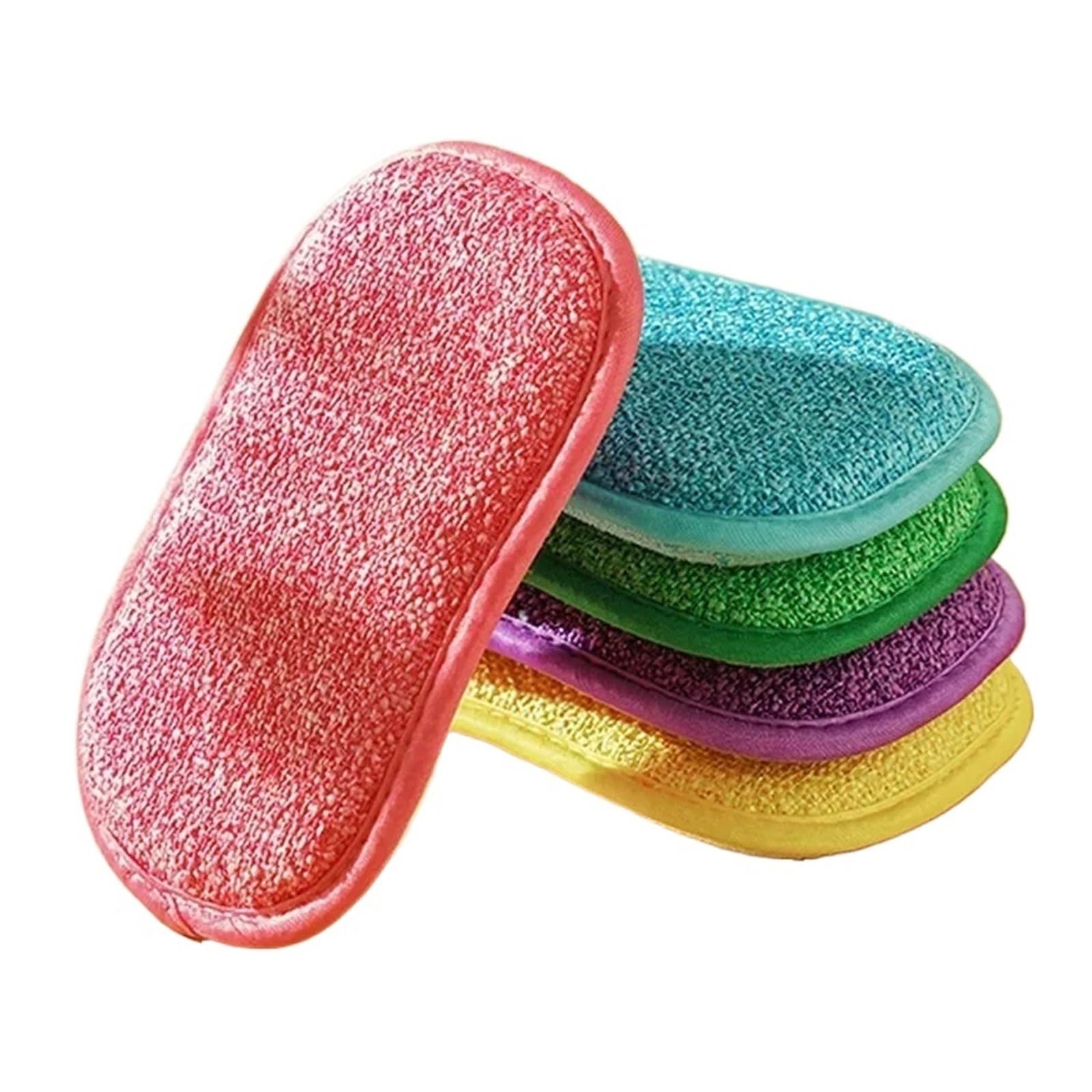 5 uds cepillos de limpieza esponja almohadillas fregado suaves lavavajillas herramientas ollas(D08-20PCs Random)