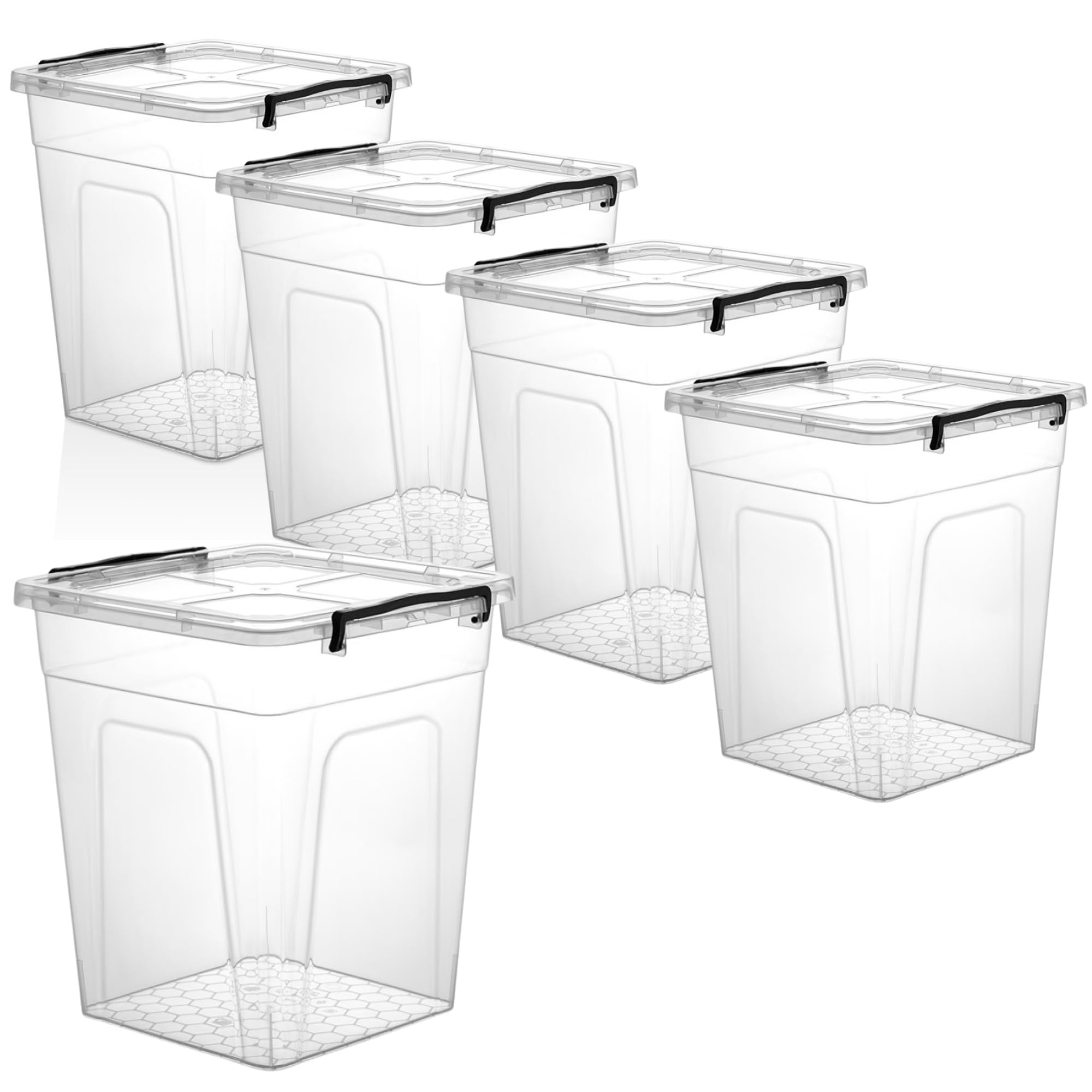 Easy Shopping® 30L Liter Clear Plastic Deep Storage Box with Locking Lid Home Office Kitchen Travel Food Storage Container (5)