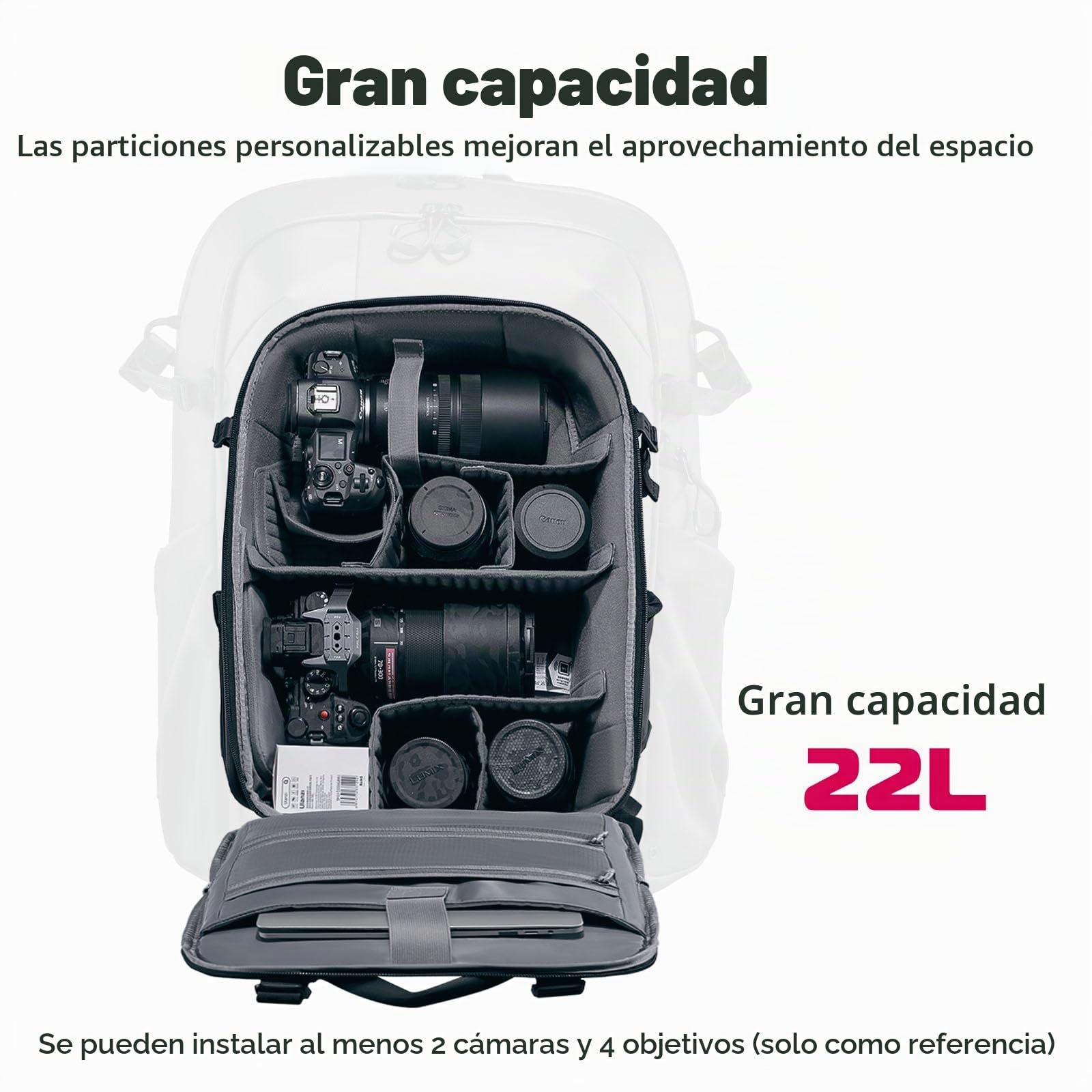 ULANZI Mochila profesional para cámara, impermeable, funda antirrobo para fotógrafos, mujeres y hombres, DSLR SLR sin espejo, soporte para trípode de lente de cámara de 15.6 pulgadas, color negro, 22