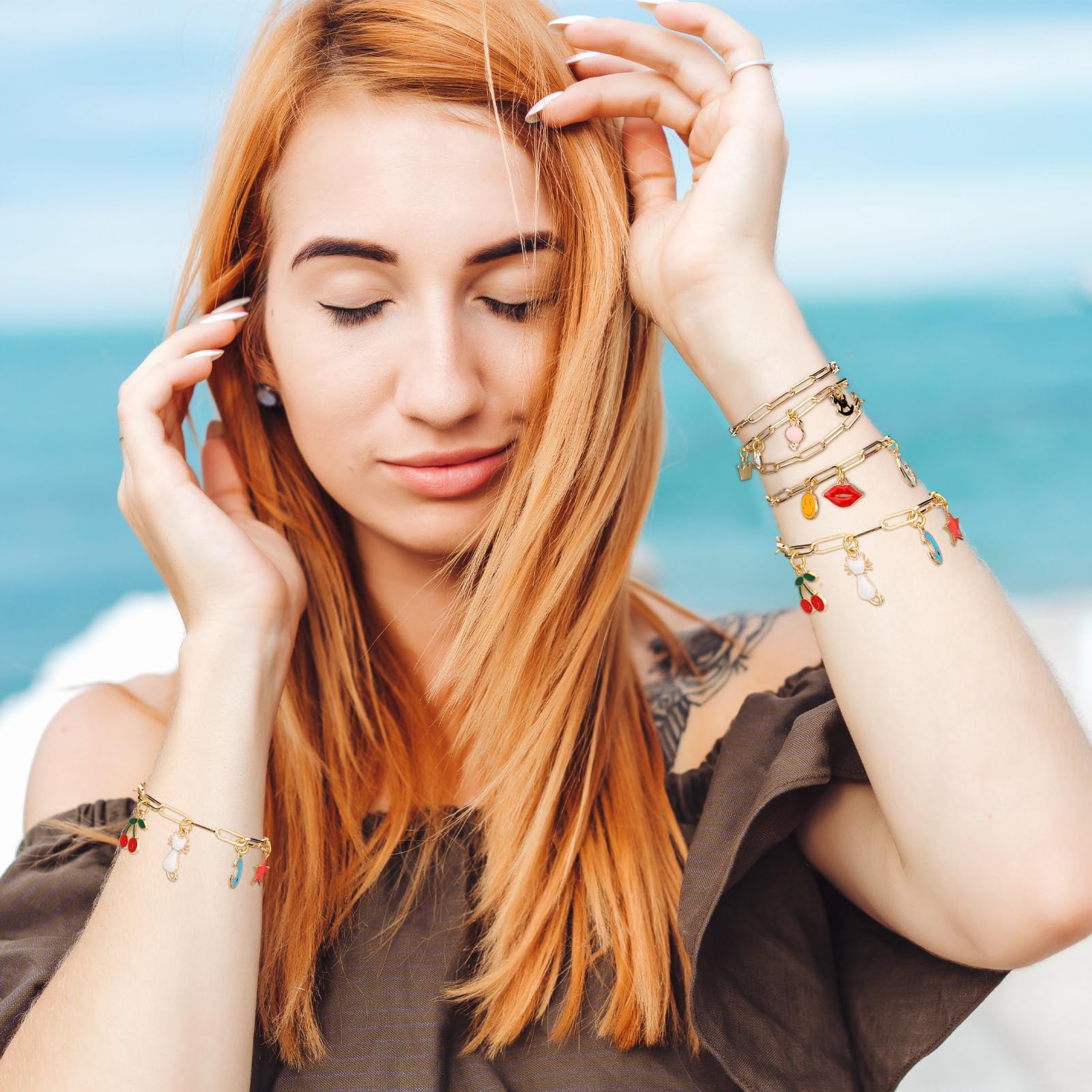 Tondiamo 173 Pieces Bracelet Making Kit for Women Bangle Charm Bracelet Chain Jewelry Making Kit 100 Assorted Charms Pendants 60 Jump Rings Pliers Tools for Crafts Beginner Supplies Gift - Image 6