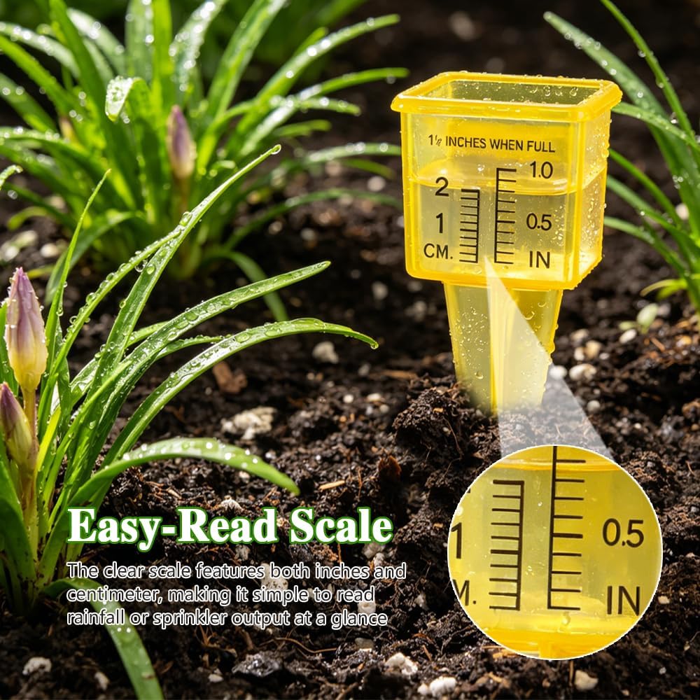 ZORZA 5Pcs Outdoor Rain Gauge Dual-Scale 1.5" Wide Mouth for Garden Yard