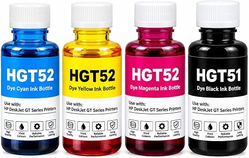 Ink Refill Bottles GT51/GT52 compatible with HP DeskJet GT Series