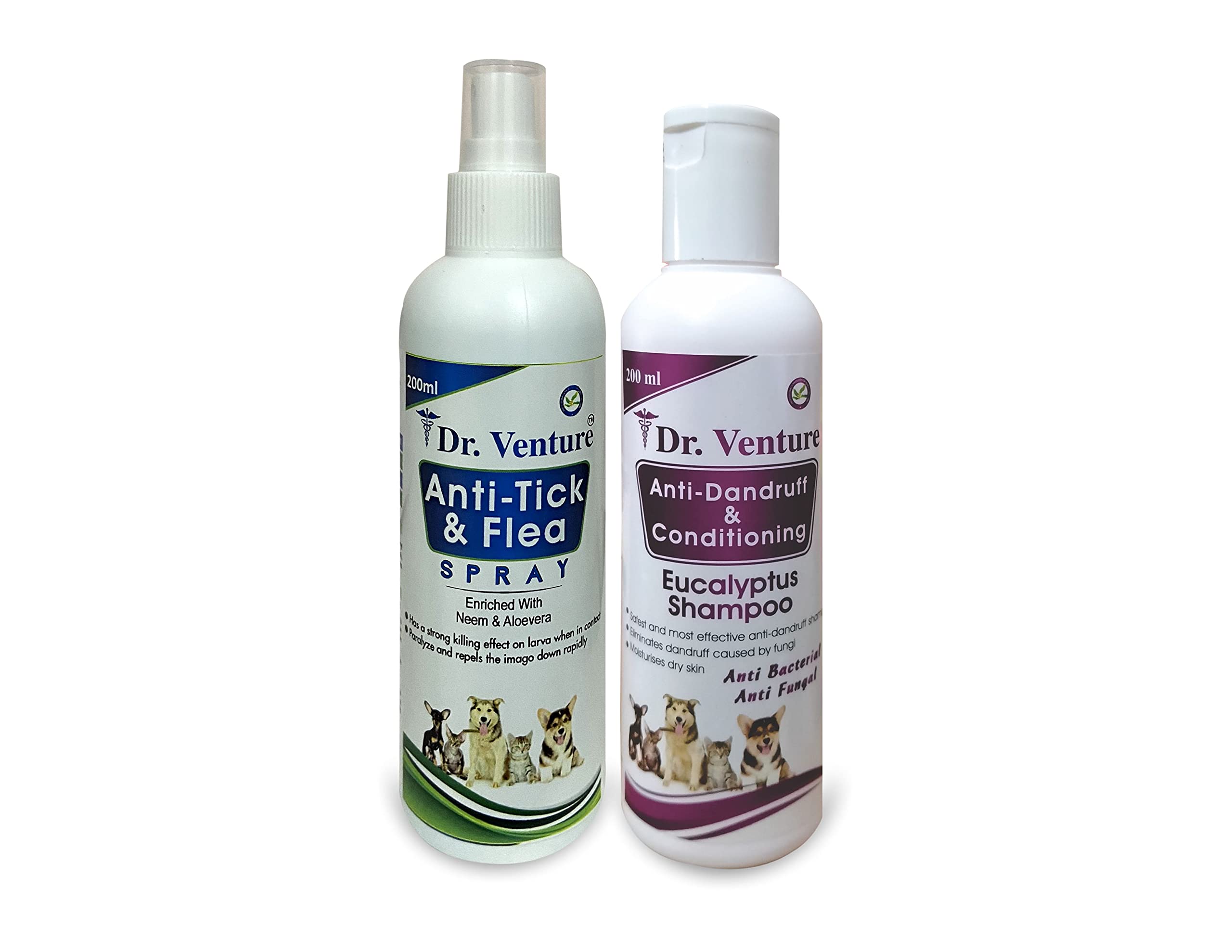 Dr Venture Anti-Dandruff & Conditioning Pet Shampoo 200ml + Anti-Tick and Flea Spray for All Breeds Like Dogs, Cats and Puppies Kills & Repels Fleas, Ticks and Lice 200 ml (B09827N2WN) Amazon Price History, Amazon Price Tracker