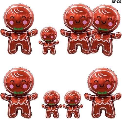 Miniatura 7 de Gingerbread Man Family Christmas Foil Balloons - Big and Mini Gingerbread Man Xmas Decoration Kids Balloon New Year Eve Party Supplier JM Puri Mi
