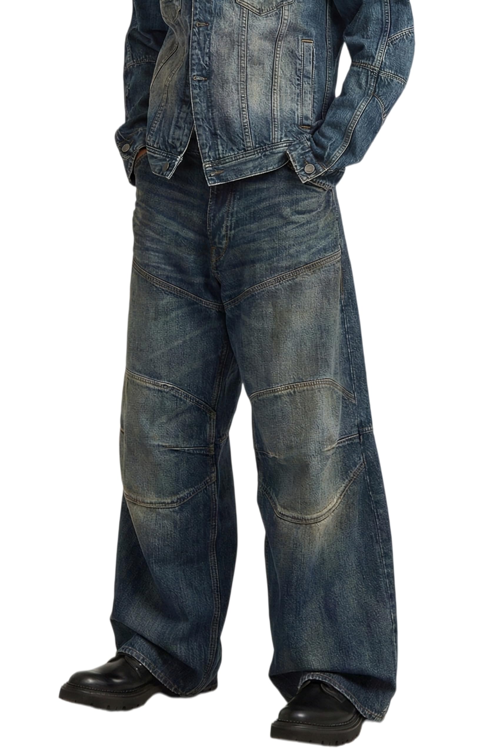 Mens Super Baggy Jeans Y2K Wide Leg Denim Pants - Loose Fit Streetwear Non-Stretch Cotton Casual Trousers All