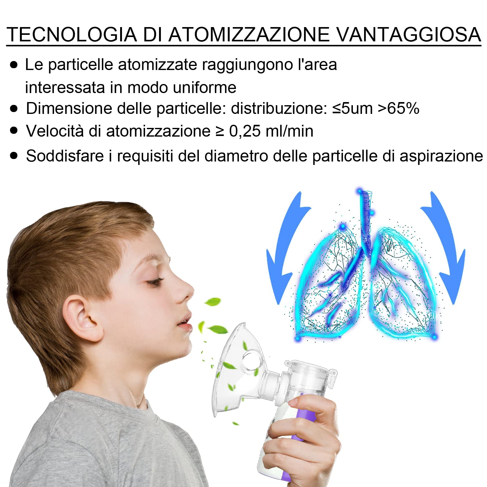 Inhalateur Nébuliseur Portable Pour Enfants Et Adultes, Inhalateur Pour Rhume Asthme Et Le Traitement Des Maladies Respiratoires, Aérosol Nébuliseur 10ml Pour Maison Et Voyage (violet)