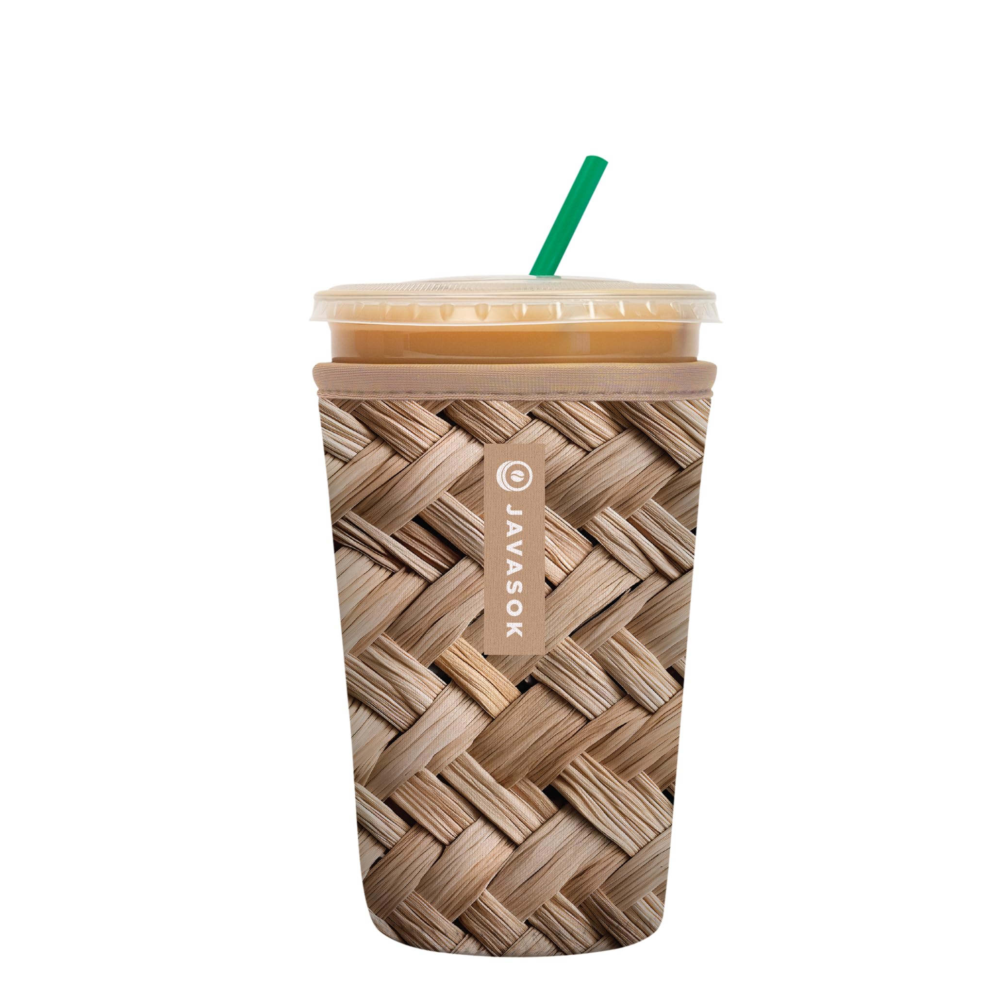 Sok It JavaSok Iced Coffee &amp; Cold Soda Insulated Neoprene Cup Sleeve (Summer in Saint-Tropez, Medium: 22-28oz)
