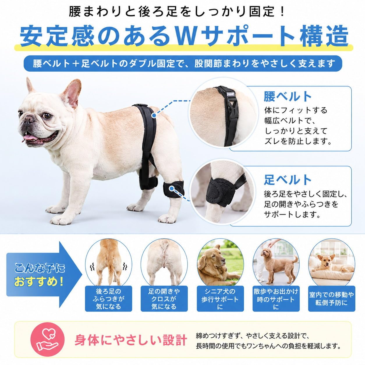 Amazon | Nikkashop 犬 股関節サポーター 後ろ足 サポーター 股関節
