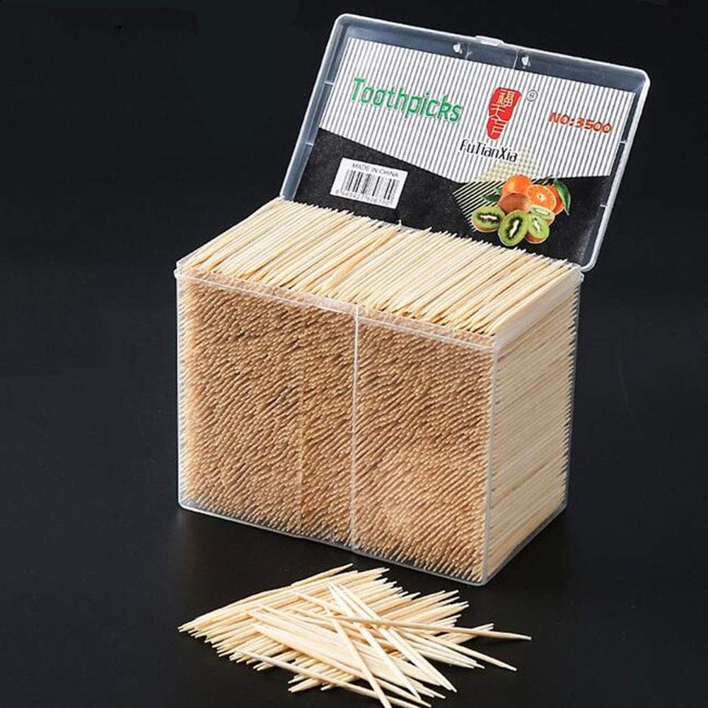 3500Pcs Premium Bamboo Wooden Cocktail Toothpicks Dental Sticks Tooth Picks for Home and Commercial Use by Keep It Handy