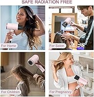 Vista 7 de Slopehill Professional Ionic Hair Dryer, Powerful 1800W Fast Drying Low Noise Blow Dryer with 2 Concentrator Nozzle 1 Diffuser Attachments for Home