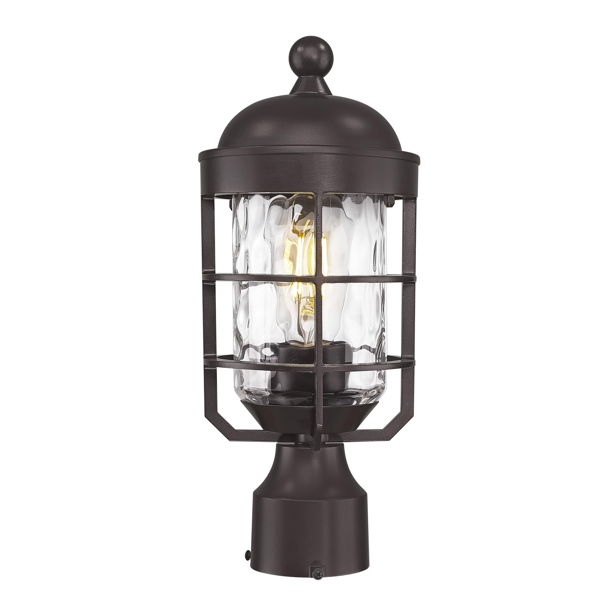 Emliviar 14 Inch Outdoor Pillar Lantern, Oil Rubbed Bronze, GE255P-L ORB-WG