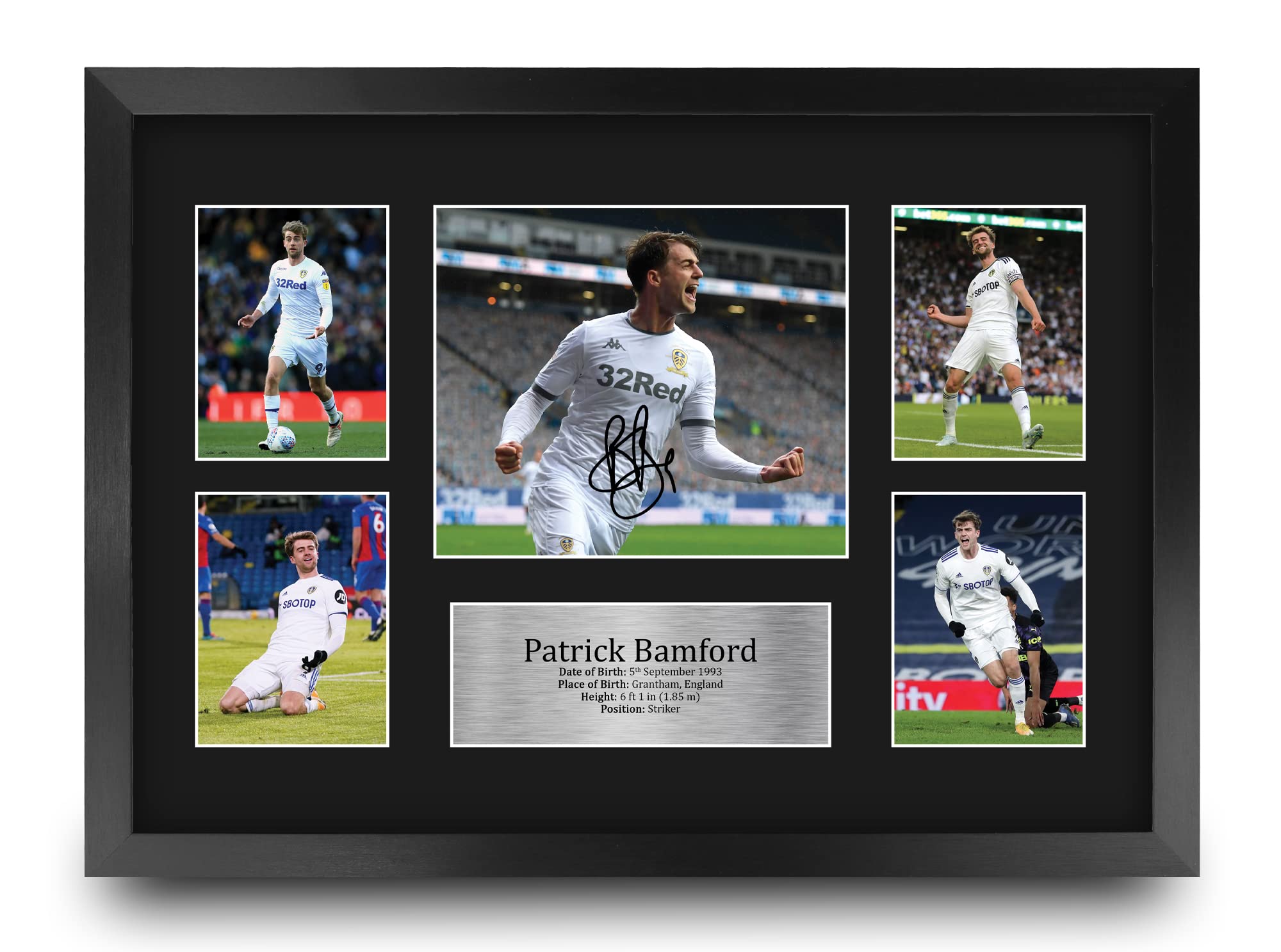 HWC Trading Patrick Bamford Leeds United 16 x 12 inch (A3) Printed Gifts Memorabilia Signed Autograph Photograph Display for Football Fans and Supporters - 16
