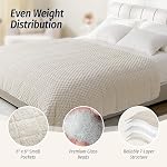 Wemore Couverture pondérée en polaire pour adultes (60" x 80" 15lbs, Blanc crème), double face Cozy doux Sherpa couverture lourde avec 3D Flanelle chaude de shell de tortue d'imitation Jacquard pour canapé et lit