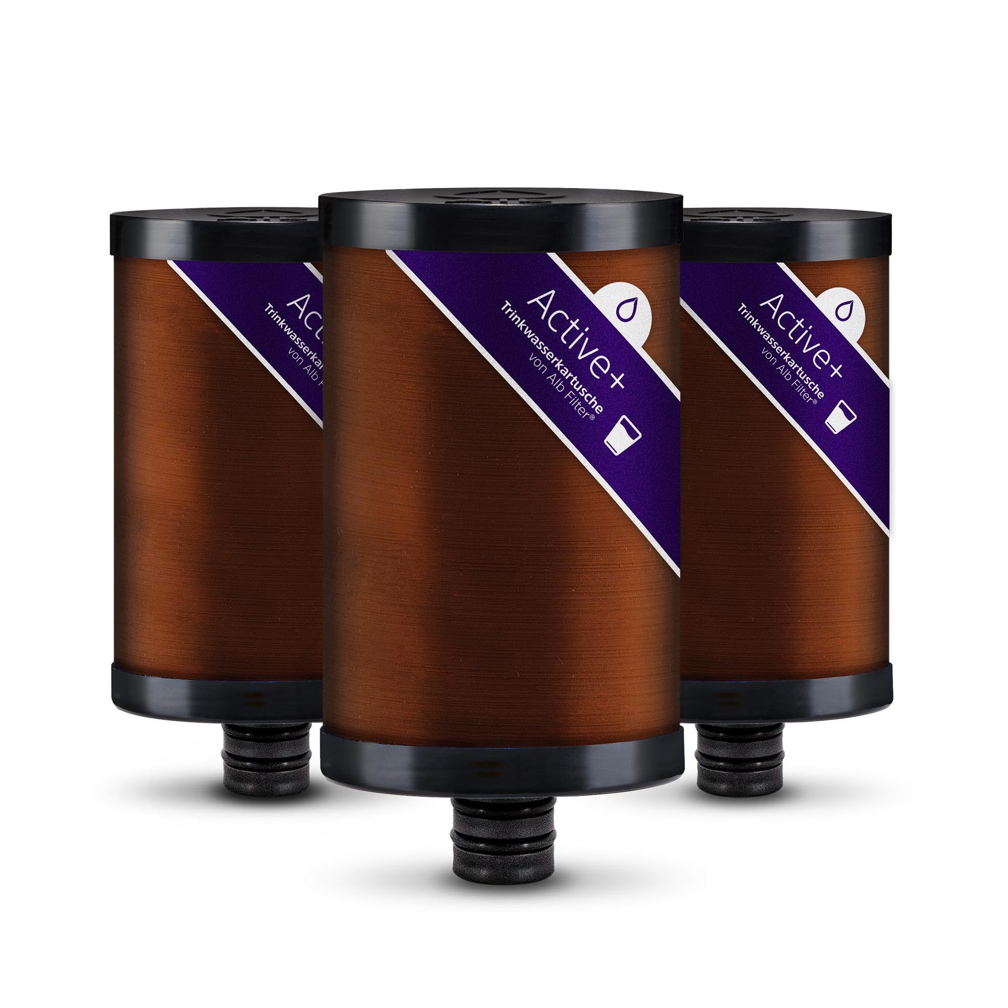 Alb Filter® Active+ Ersatzkartusche | Trinkwasserfilter | Reduziert Schadstoffe, Mikroplastik, Chlor, Blei, Pestizide und Kalk | Made in Germany (3 Filter)