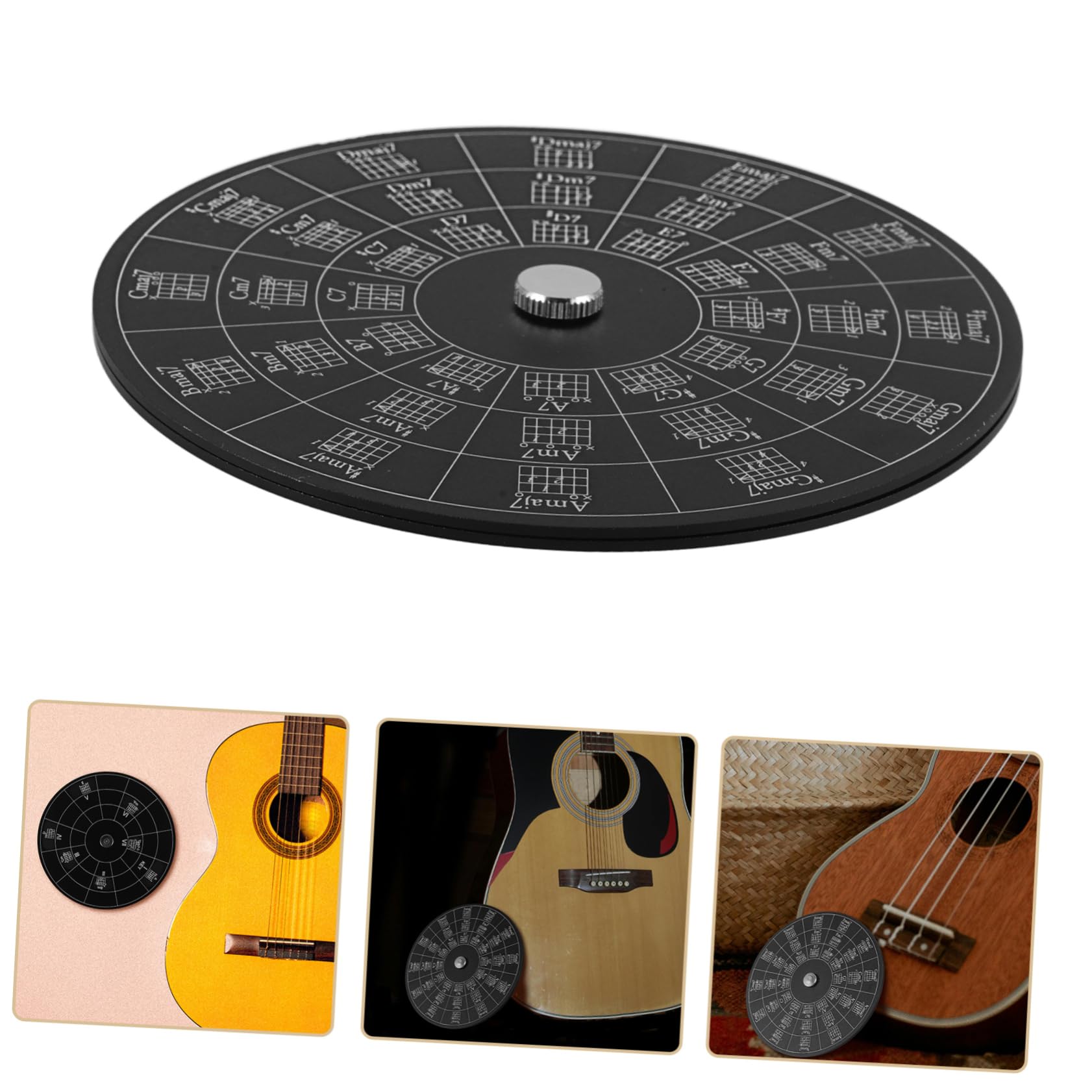 ibasenice 3stücke Guitar Chord Wheel Aus Aluminiumlegierung Musikalisches Hilfsmittel Zur Harmonielehre Leicht Und Langlebig Für Gitarrenanfänger Und Liebhaber