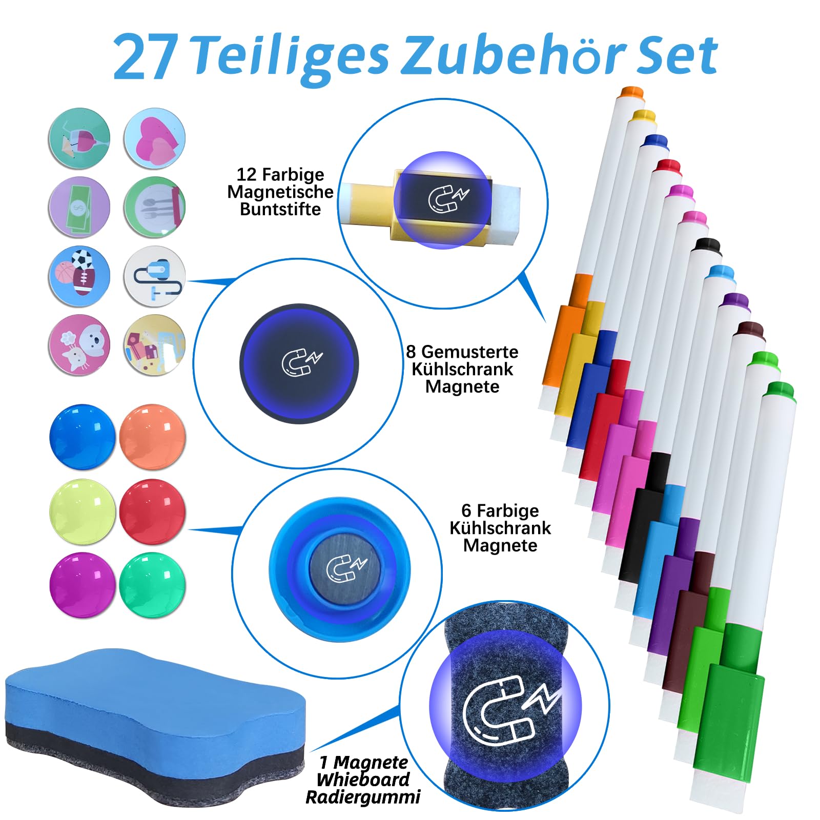 4 szt. suchościeralna tablica suchościeralna, planer tygodniowy, magnetyczny planer miesięczny, zmywalna, może być używana jako planer posiłków, lista rzeczy do zrobienia, lista zakupów, 42 x
