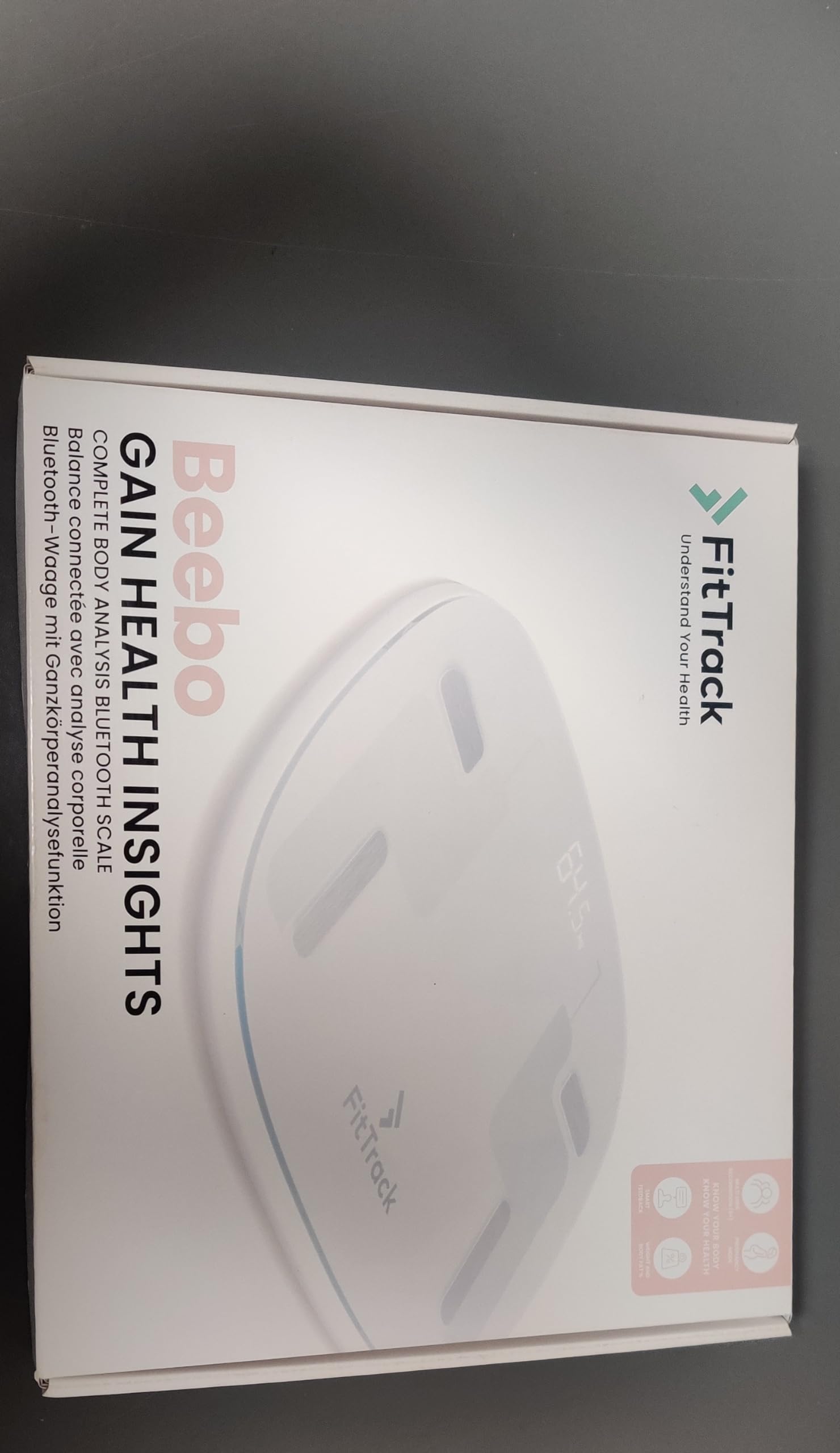 FitTrack Beebo Balance Connectée Familiale (Digitale) - Mesure l'IMC & Masse Graisseuse - Mode Femme Enceinte et Enfant - Balance de Salle de Bain Bluetooth en Verre - Application IOS et Android
