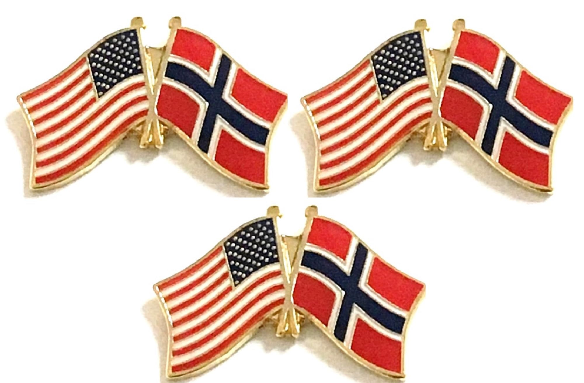 3 National Country Flag USA Friendship Flag Lapel Pins Pack of 3 International & American Double Flag Pin Badge