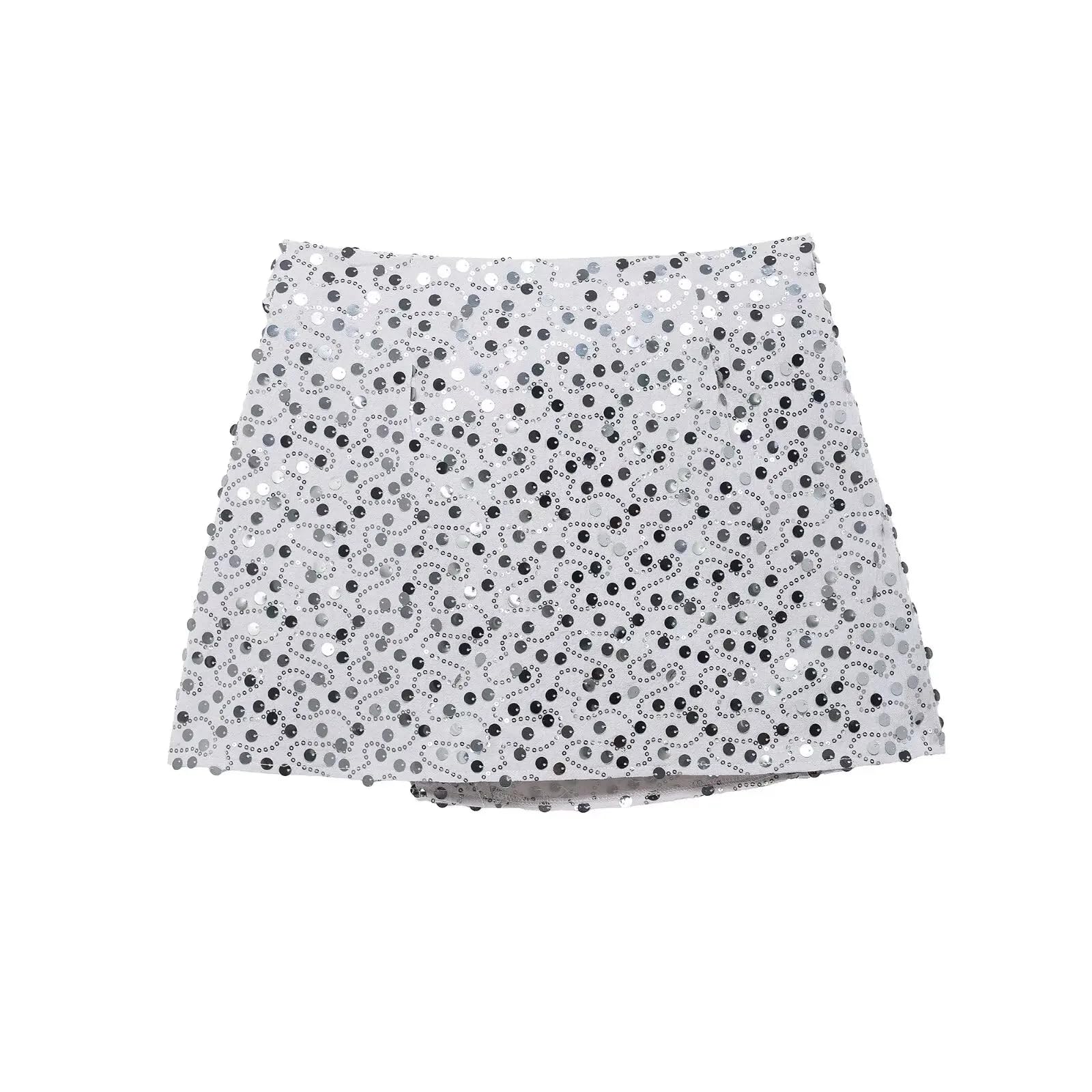 Faldas De Tubo Mujer Mujeres Elegantes Minifalda De Lentejuelas con Lentejuelas Falda Asimétrica Asimétrica De Cremallera Lateral De Cintura Alta Fiesta De Club Callejero