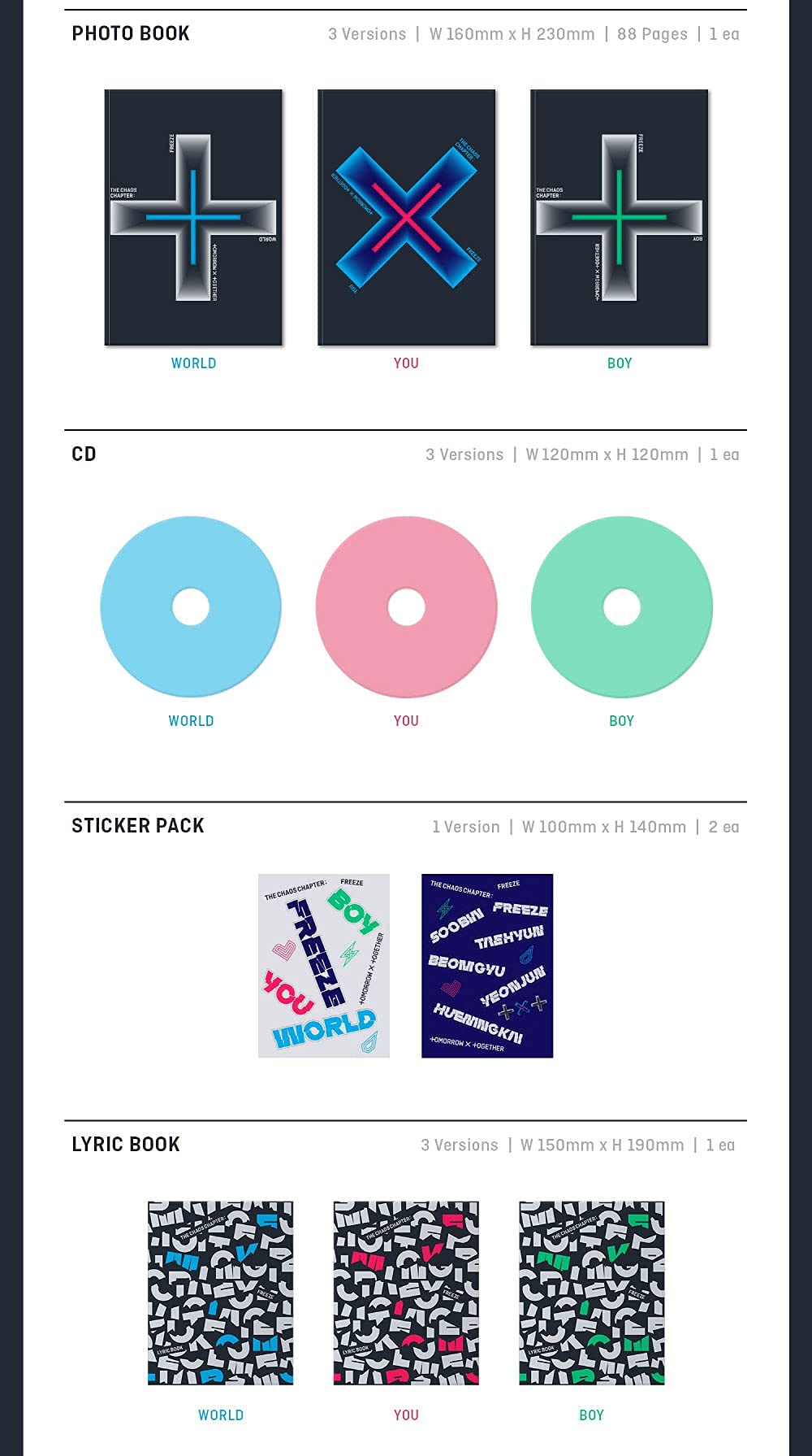 DREAMUS TXT The Chaos Chapter :フリーズ4thミニ TXT - [The Chaos Chapter : Freeze] (4th Mini Album WORLD