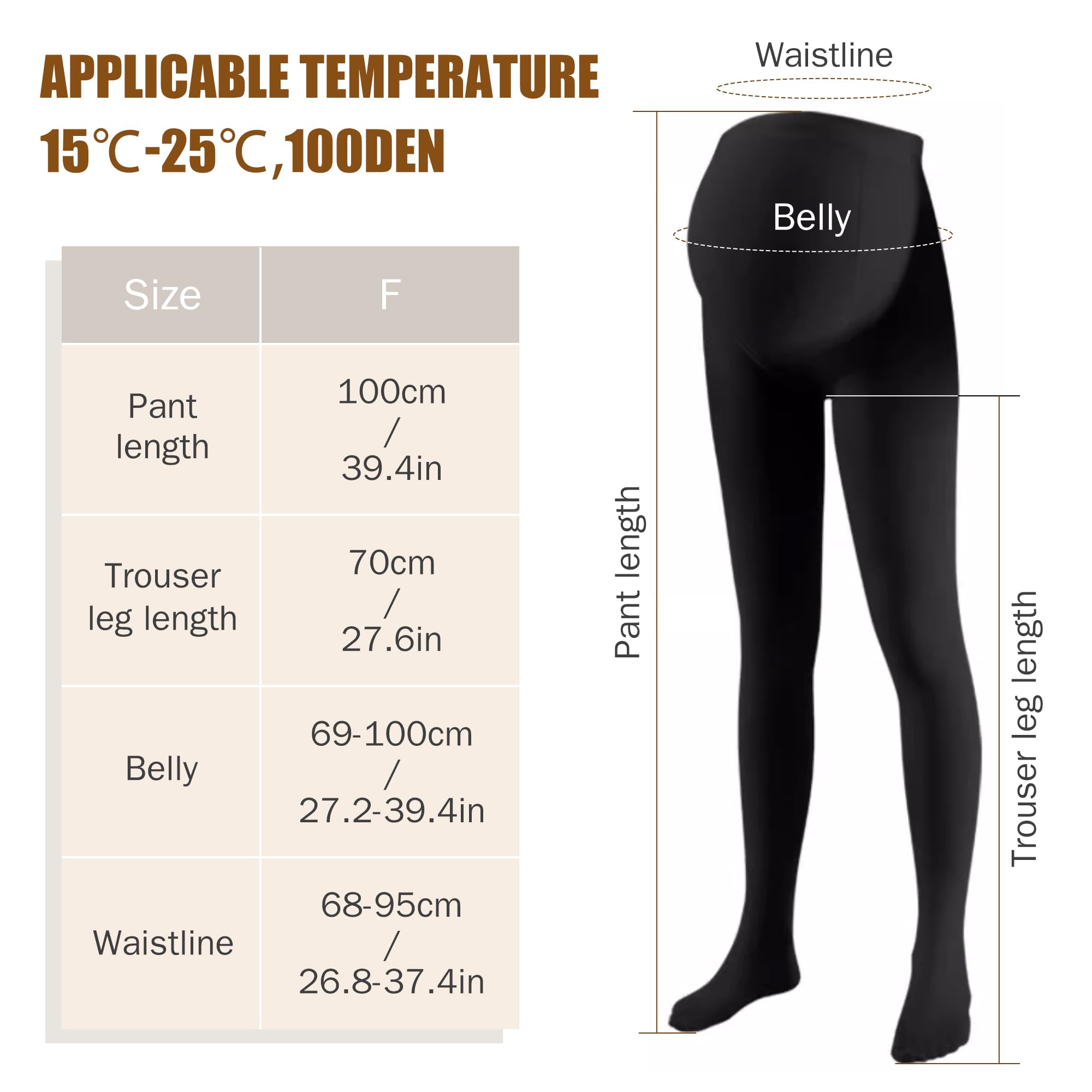 beifon Umstandsstrumpfhose 100 DEN, Blickdicht Umstands Strumpfhose Schwangerschaft Umstandsmode Umstandsleggings Schwangerschaftsstrumpfhose leggings für Schwangere(150 g, Schwarz)