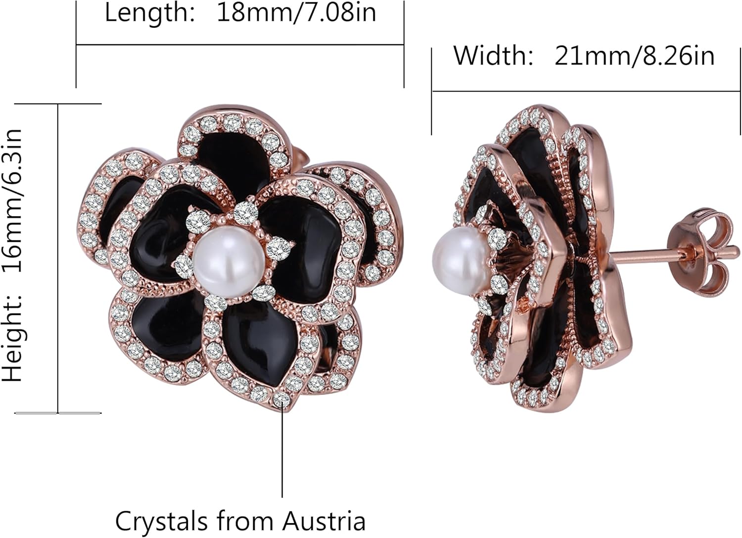 18K Gold Plated Clover Pearl Earrings for Women, Crystal-Acceented Lucky Dangle Studs, Simple Jewelry Gift