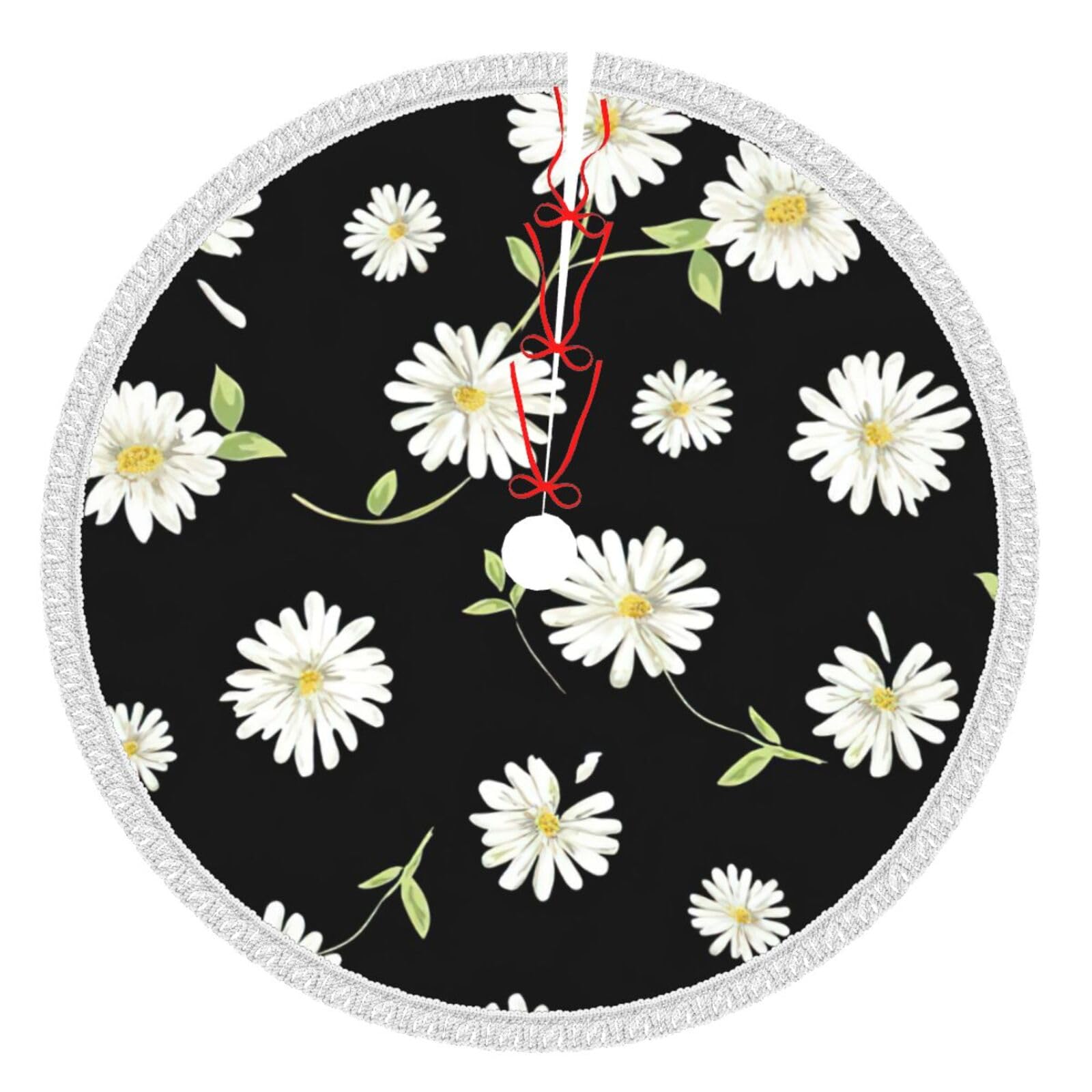 Jupe de sapin marguerites d'hiver pour réchauffer l'ambiance de Noël
