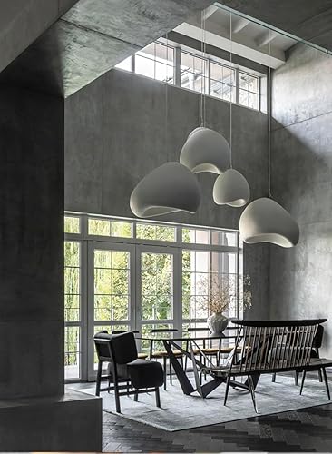 Miniatura 4 de hausinspo Lámpara colgante moderna de 31.9 pulgadas, isla de cocina, lámpara de comedor, lámpara colgante blanca, base E27, pantalla colgante