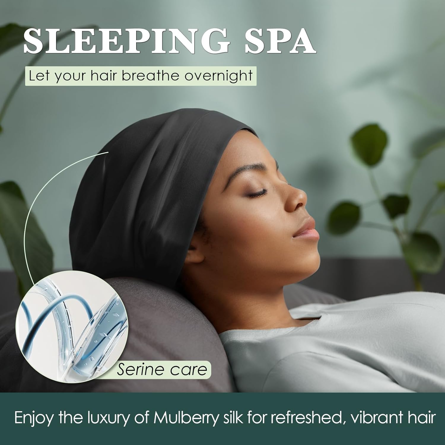 Joyhabit Silk Bonnet for Sleeping | Hair Shine & Friction Care Soft Skin-Friendly, Adjustable, Fits All Hair Types - Image 3