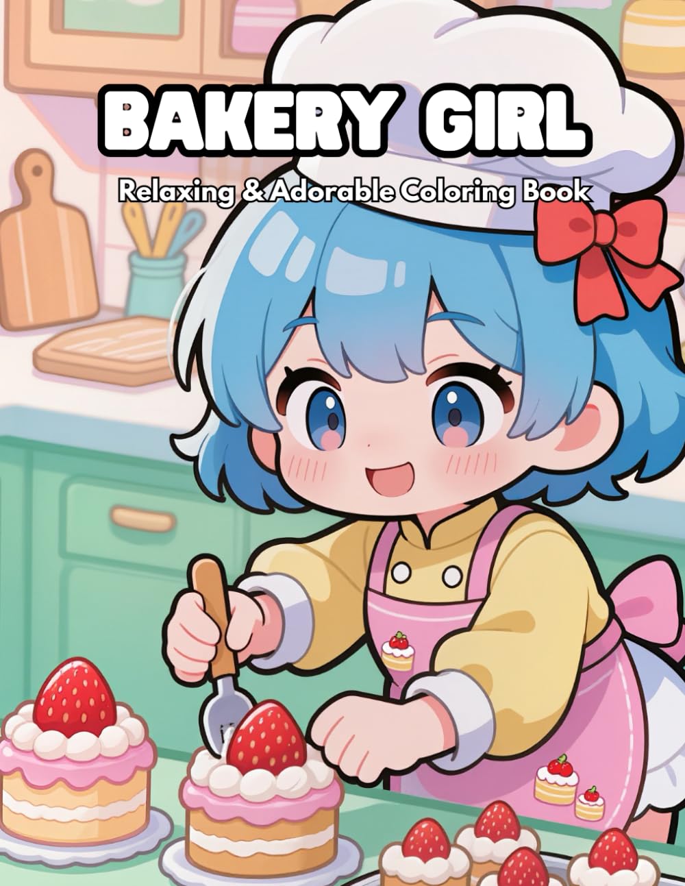 Bakery Girl Coloring Book: Cute Kawaii Girls, Sweet Treats & Cozy Bakery Scenes for Relaxing Coloring Fun
