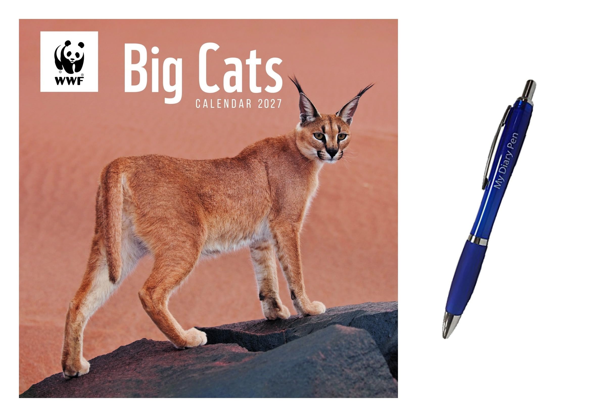 Big Cats WWF Wall Calendar 2027 + EXCLUSIVE LIMITED EDITION PEN