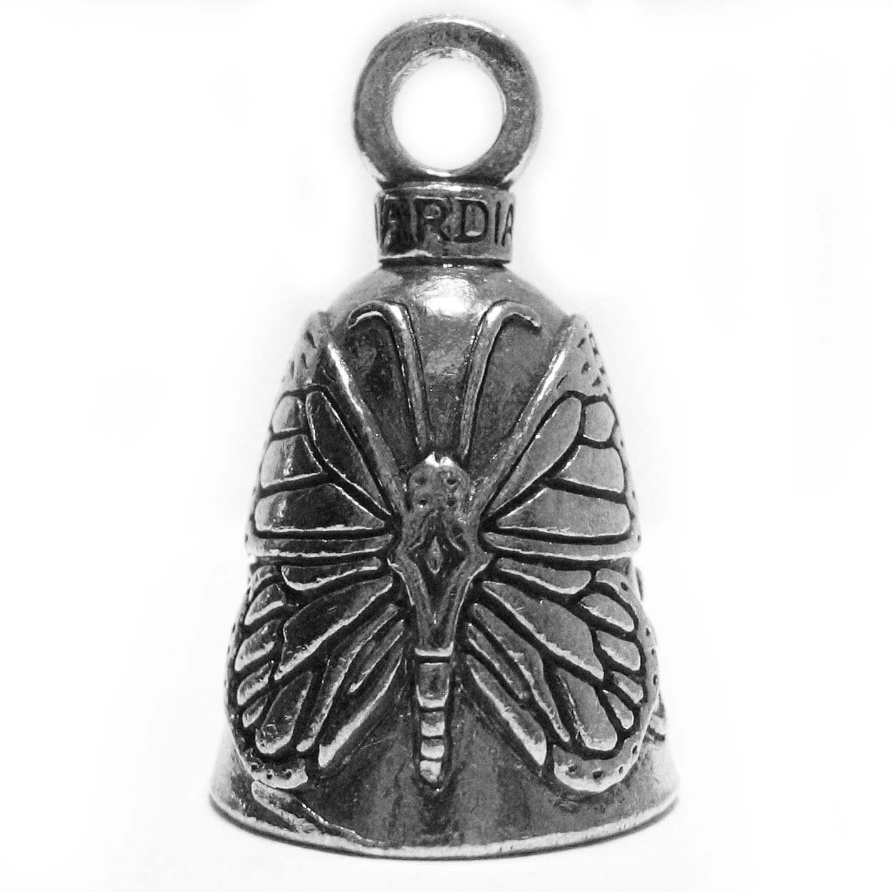 Guardian Bell Animals Good Luck Bell w/Keyring & Black Velvet Gift Bag | Motorcycle Bell | Lead-Free Pewter | Made in USA