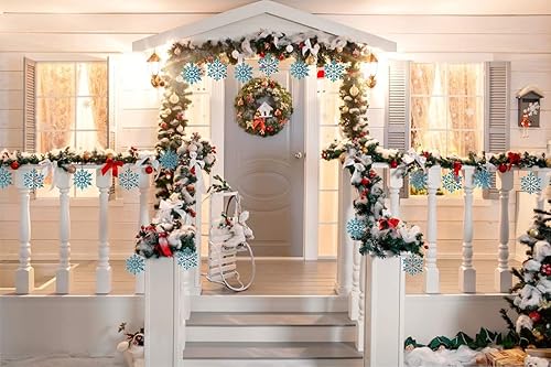 Miniatura 14 de RECUTMS 10 paquetes de flores de Pascua artificiales con purpurina para decoración de bodas, árbol de Navidad, Año Nuevo, guirnalda de Navidad