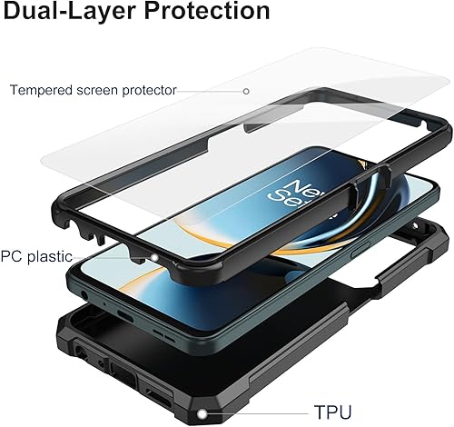 Miniatura 3 de Ailiber Funda para teléfono OnePlus Nord N30, One Plus N30 5G con protector de pantalla de vidrio templado, protección de estructura de 2 capas,