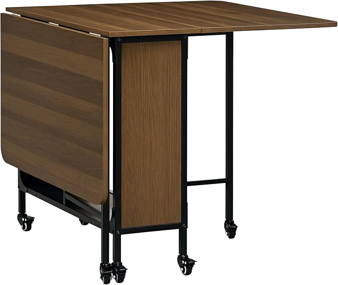 Homcom Tavolo Da Pranzo Pieghevole Design Moderno Ruote Ripiani Portaoggetti 140 80 74cm 89150559