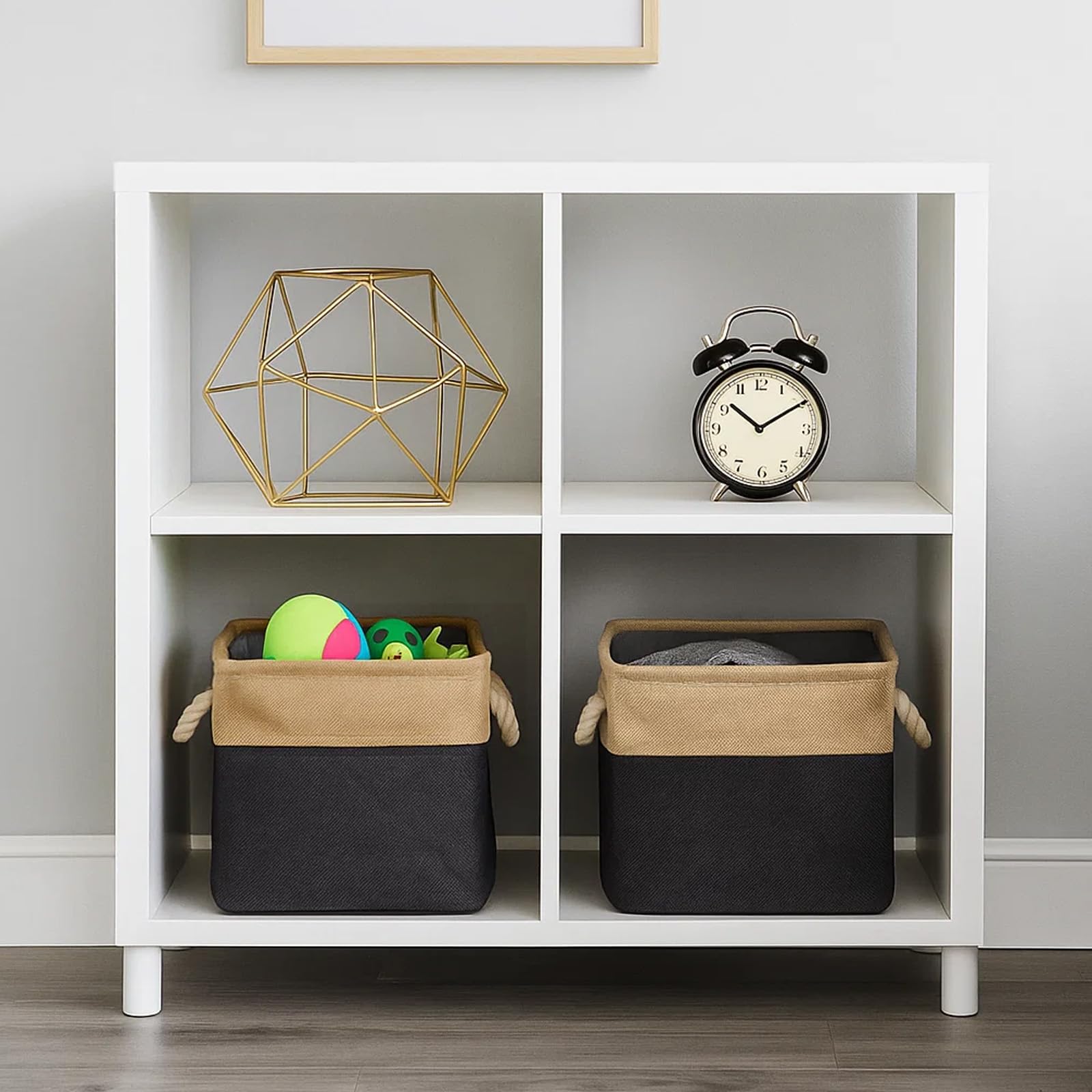 8 Stück Große Aufbewahrungskörbe 28x28x27 cm – Faltbare Stoff Aufbewahrungsboxen mit Griffen, stabile Würfelboxen für Kleidung, Spielzeug & Regale – Organizer für Schrank, Kinderzimmer