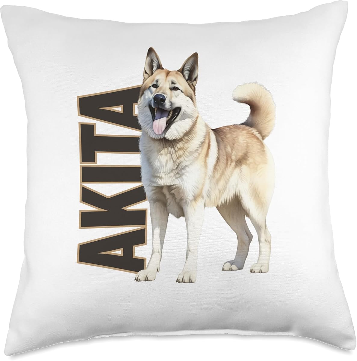 Utopia Sport Akita Shop Akita - Almohada de acuarela, 18.0 x 18.0 in, multicolor