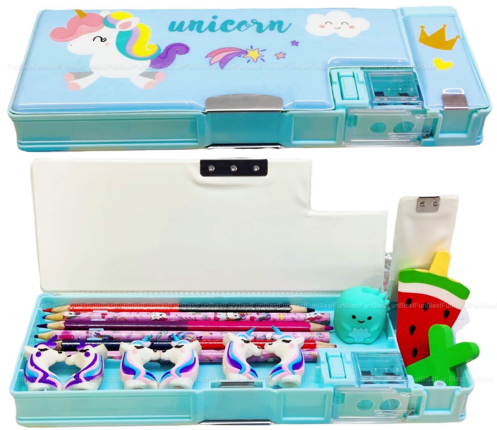 FunBlast Plastic Magnetic Pencil Case With Sharpener Unicorn Pencil Box For Kids, Pen And Pencil Case Stationary Organizer Pencil Box For Kids, Birthday Return Gift For Kids (Unicorn) - Multicolor (B0B8VLTP5T) Amazon Price History, Amazon Price Tracker