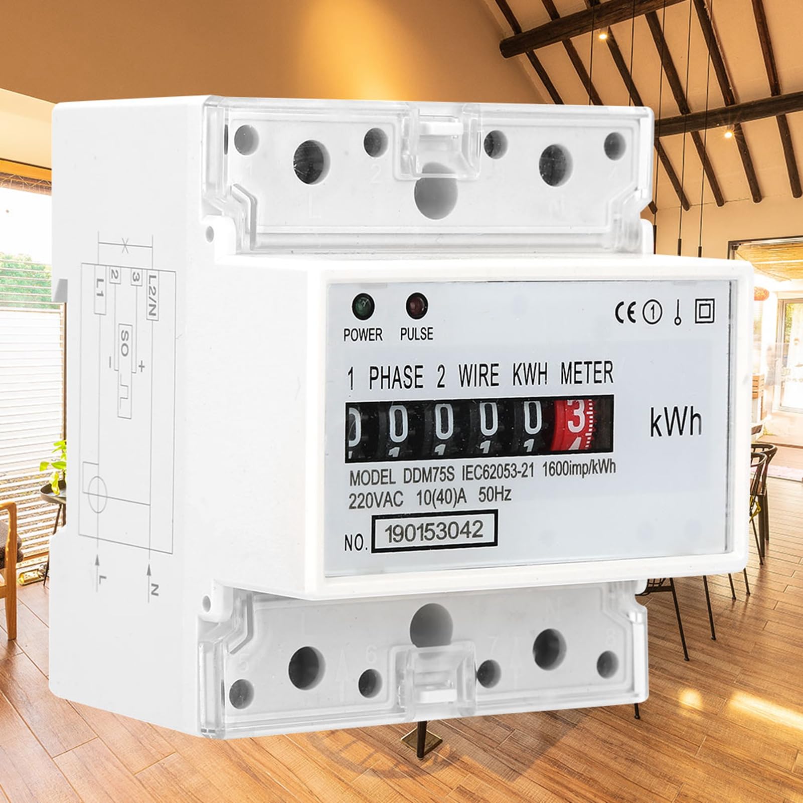 LED Consumo Elettricità Wattmetro Contatore di Energia DDM75S 4P per Uso Residenziale
