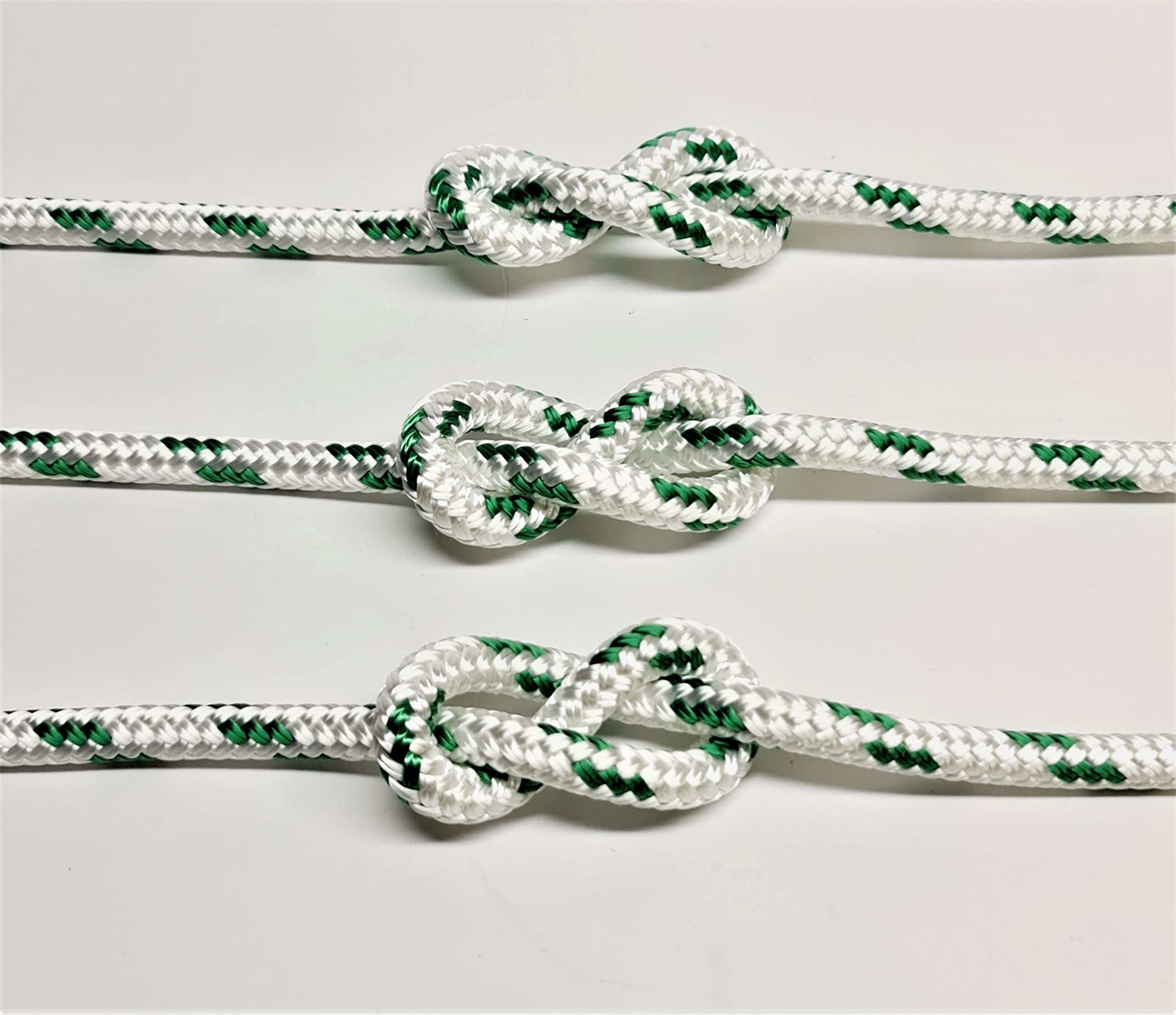 Rota Marine White With Green Fleck 8Mm Braid On Braid Polyester Rope Boat Yacht Dinghy Halyard Sheet Rigging Spinnacker Double Braid (, 5Mt)