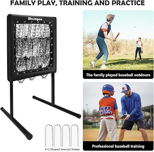 Miniatura 6 de Sports Pitching Net with Strike Zone BaseballSoftball Net Best Hitting Nets Target Portable 9-Hole Pitching Aid Adjustable Height Training Equipment
