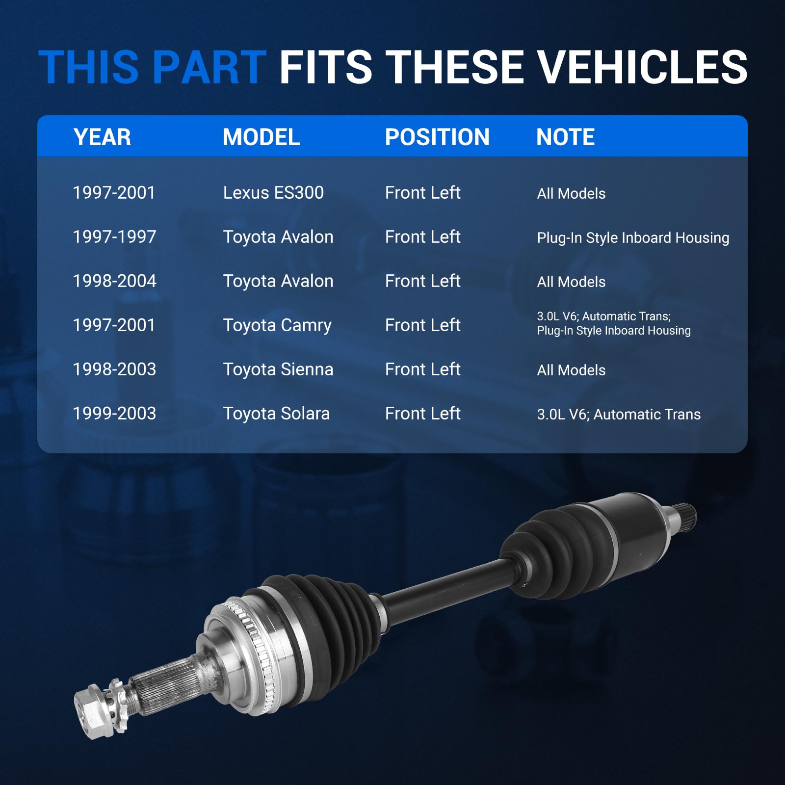 Amazon.com: Autoround 665168 CV Axle Shaft Assembly Compatible
