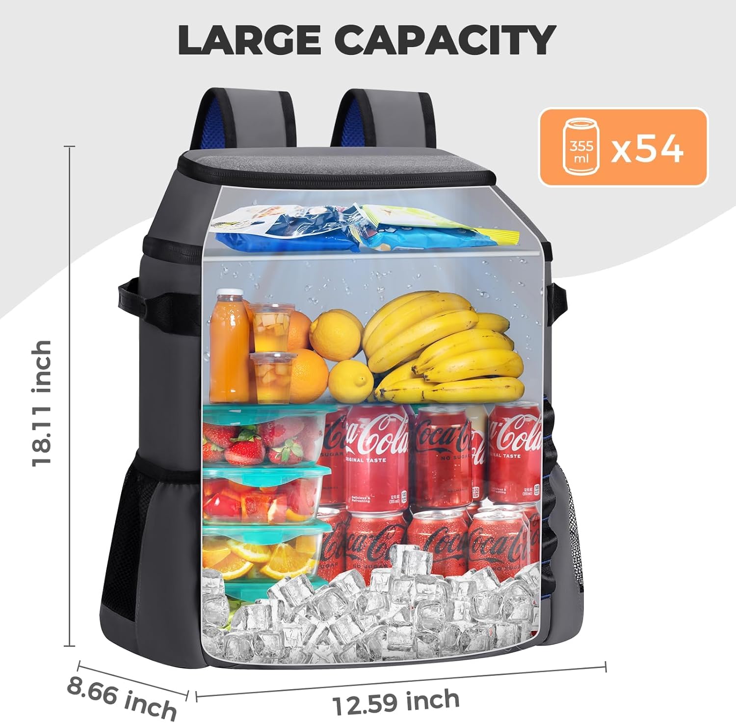 Heytrip Backpack Cooler 36/54 Cans, Insulated Portable Large Leakproof Waterproof Cooler Bag, 20 Hours Cold Retention for Lunch Camping Travel Beach Picnic