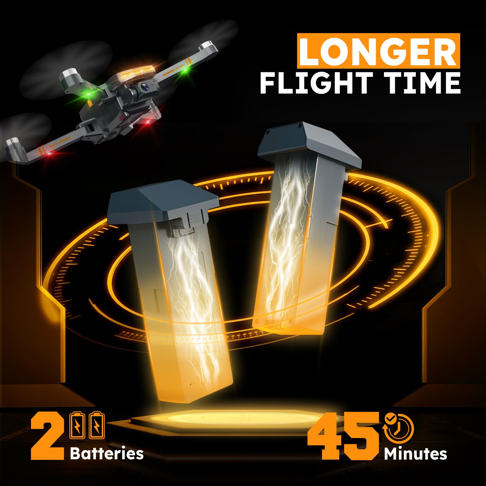 G9 GPS-Drohnen mit Kamera 4k Professional für Kinder und Erwachsene, unter 249 g, RC-Quadcopter, bürstenloser Motor und Follow-Me-Funktion, 45 Minuten Flugzeit, 5G-FPV-Übertragung und automatische