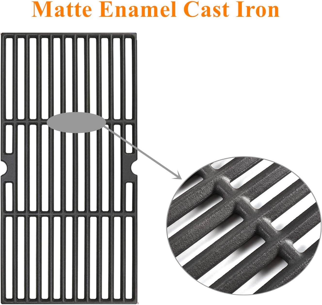SafBbcue 16 15/16" Cooking Grates for Charbroil 463250210, 463250211, 463250212, 463251413, 463251414, 466251413, 463250511, Cast Iron Grill Cooking Grids, 2 Pack : Patio, Lawn & Garden